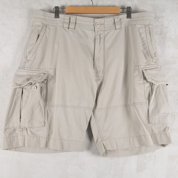 Polo Ralph Lauren Khaki Cargo Shorts Mens 100% Cotton Size 40 Casual - Picture 1 of 10